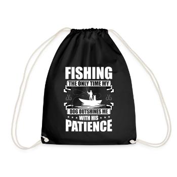 Propriétaires de chiens de pêche Amoureux des chiens Entonnoir de pêche parfait - Sac de sport léger - noir - Devant