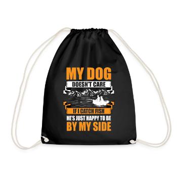 Angeln Hundebesitzer Hundeliebhaber Perfect Fishing Funn - Turnbeutel - Schwarz - Vorne