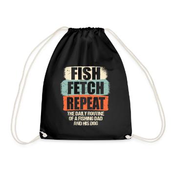 Propriétaires de chiens de pêche Amoureux des chiens Entonnoir de pêche parfait - Sac de sport léger - noir - Devant