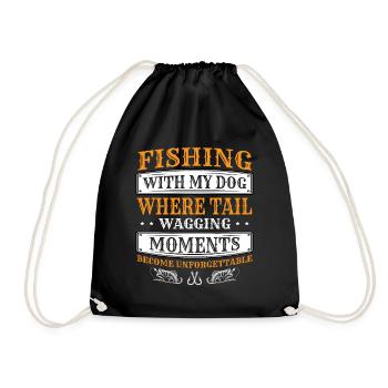 Angeln Hundebesitzer Hundeliebhaber Perfect Fishing Funn - Turnbeutel - Schwarz - Vorne