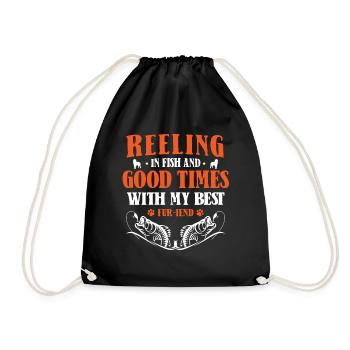 Propriétaires de chiens de pêche Amoureux des chiens Entonnoir de pêche parfait - Sac de sport léger - noir - Devant