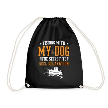 Angeln Hundebesitzer Hundeliebhaber Perfect Fishing Funn - Turnbeutel - Schwarz - Vorne
