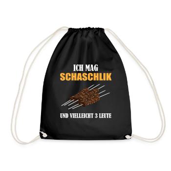Schaschlik Introvertiert Humor Statement Geschenk - Turnbeutel - Schwarz - Vorne