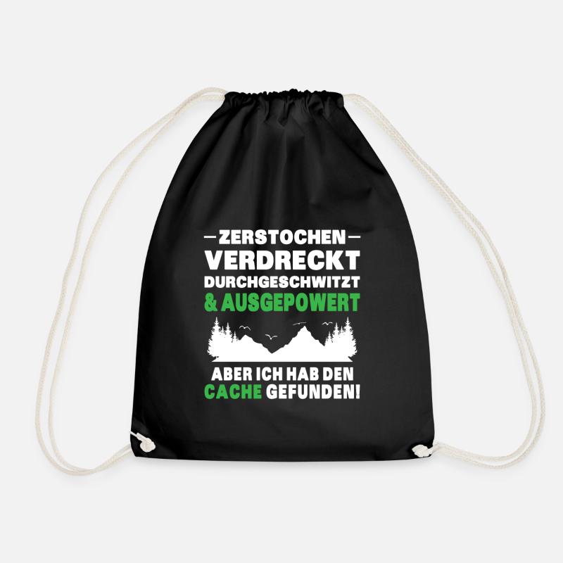 Gecache Geocaching Hobby Cache - Turnbeutel - Schwarz