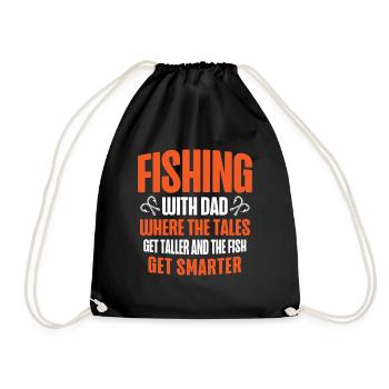 Pêche Papa Papa Pêcheur Childern Drôle Poisson Alors - Sac de sport léger - noir - Devant