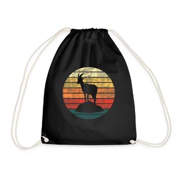 Lonely Mountain Goat - Queen of the Heights - Drawstring Bag - black - Front