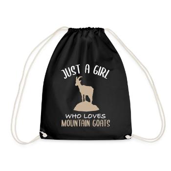 A girl and her mountain goats - Drawstring Bag - black - Front
