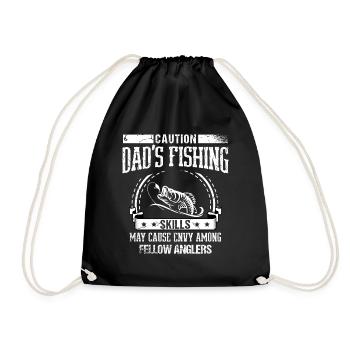 Pêche Papa Papa Pêcheur Childern Drôle Poisson Alors - Sac de sport léger - noir - Devant