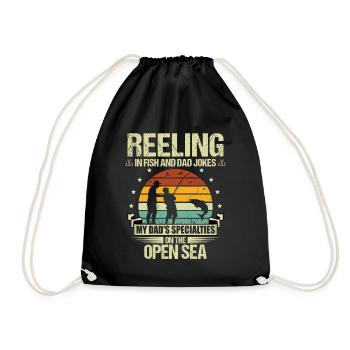 Pêche Papa Papa Pêcheur Childern Drôle Poisson Alors - Sac de sport léger - noir - Devant