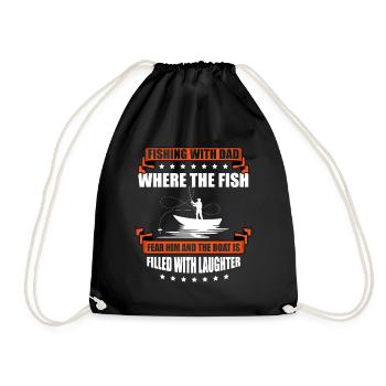 Pêche Papa Papa Pêcheur Childern Drôle Poisson Alors - Sac de sport léger - noir - Devant