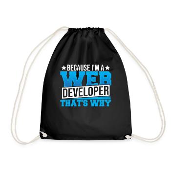 Programming Cause I'm A Web Developer That's Why - Drawstring Bag - black - Front