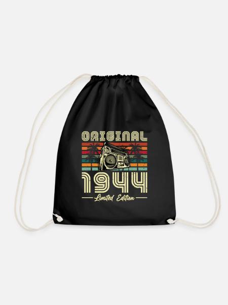 Jahrgang 1944 geboren Vintage Retro Geburtstag - Turnbeutel - Schwarz