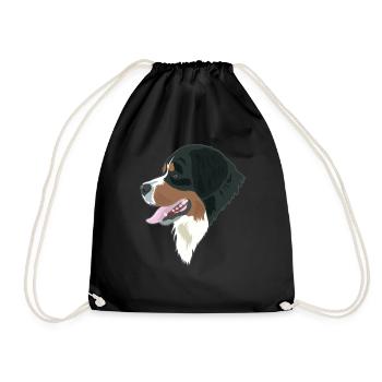 Simple Bernese Mountain Dog Gift - Drawstring Bag - black - Front