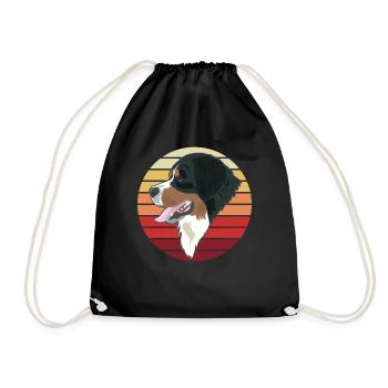 Simple Bernese Mountain Dog Gift - Drawstring Bag - black - Front