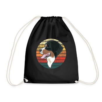 Simple Bernese Mountain Dog Gift - Drawstring Bag - black - Front