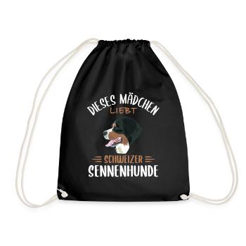 Berner Sennenhunde: Schweizer Canin-Liebhaber - Turnbeutel - Schwarz - Vorne