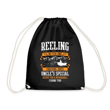 Fishing Uncle Fisherman Uncles Funny Fish Perfect - Drawstring Bag - black - Front