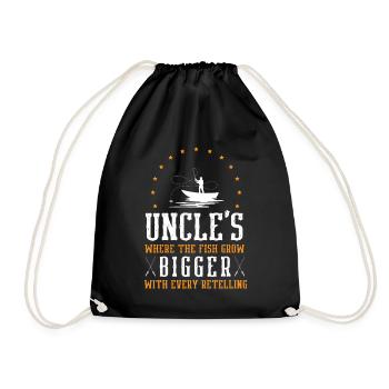 Angeln Onkel Fischer Onkel Lustiger Fisch Perfekt - Turnbeutel - Schwarz - Vorne