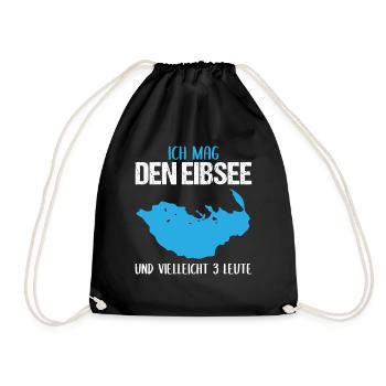 Eibsee und 3 Freunde - Ein Ort, wenige Menschen - Turnbeutel - Schwarz - Vorne
