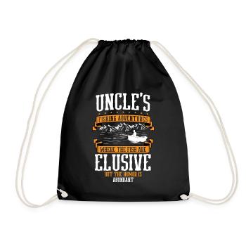 Fishing Uncle Fisherman Uncles Funny Fish Perfect - Drawstring Bag - black - Front