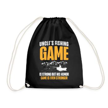 Fishing Uncle Fisherman Uncles Funny Fish Perfect - Drawstring Bag - black - Front