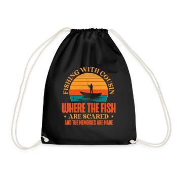 Pêche Cousin Pêcheur Cousins Drôle Poisson Perfec - Sac de sport léger - noir - Devant