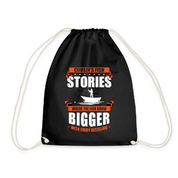 Fishing Cousin Fisherman Cousins Funny Fish Perfec - Drawstring Bag - black - Front