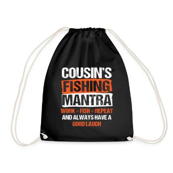Pêche Cousin Pêcheur Cousins Drôle Poisson Perfec - Sac de sport léger - noir - Devant