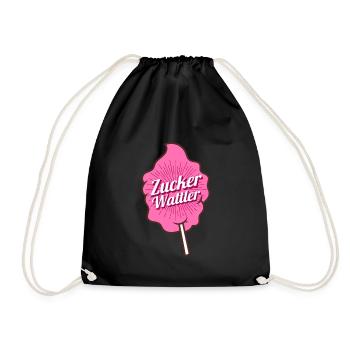 Zucker Wattler - Jahrmarkt- und Karnevalsliebhaber - Turnbeutel - Schwarz - Vorne