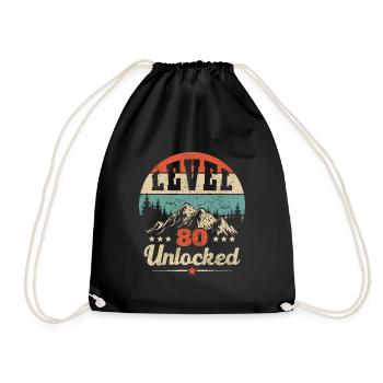 Level 80 unlocked - Drawstring Bag - black - Front