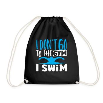 Schwimmer Ich gehe nicht ins Fitnessstudio Ich - Turnbeutel - Schwarz - Vorne
