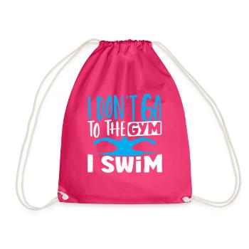 Schwimmer Ich gehe nicht ins Fitnessstudio Ich - Turnbeutel - Fuchsia - Vorne
