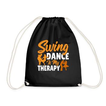 Tänzer Swing Dance ist meine Therapie Swing - Turnbeutel - Schwarz - Vorne