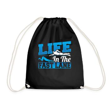 La vie du nageur sur la voie rapide Natation - Sac de sport léger - noir - Devant