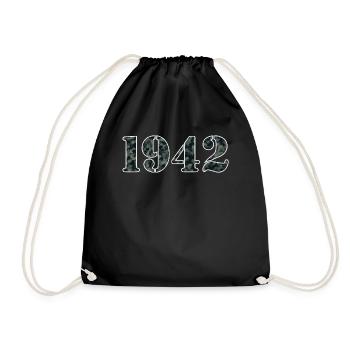 Military Optics 1942 Vintage Birth Year Gift - Drawstring Bag - black - Front