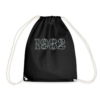 Strong 1982 Military Birth Year Design - Drawstring Bag - black - Front