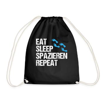 Tägliche Routine Spaziergang Liebhaber Geschenk - Turnbeutel - Schwarz - Vorne