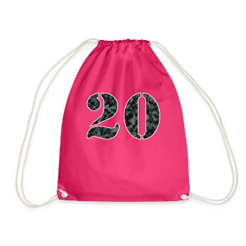 Militär Stil Geburtstagszahl 20 Geschenk - Turnbeutel - Fuchsia - Vorne