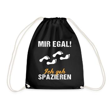 Sorglos Spaziergang Humorvolles Geschenk - Turnbeutel - Schwarz - Vorne