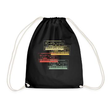 Synthesizer Collection Music Design - Drawstring Bag - black - Front