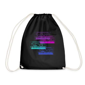 Synthesizer Collection Music Design - Drawstring Bag - black - Front