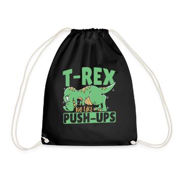 T-Rex No Like Push-Ups TRex Dinosaurier - Turnbeutel - Schwarz - Vorne