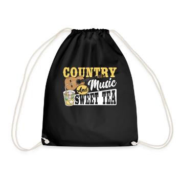 Thé sucré, thé glacé, musique country et thé sucré - Sac de sport léger - noir - Devant