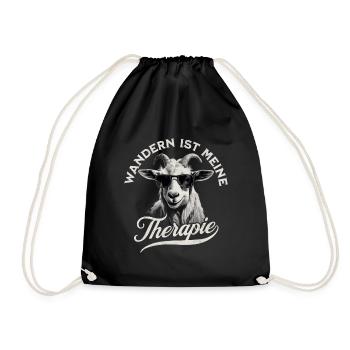 La randonnée est ma thérapie - Motif Randonnée Chèvre - Sac de sport léger - noir - Devant