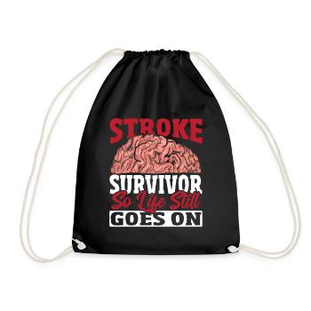 Stroke Survivor So Life Still Goes On Stroke - Drawstring Bag - black - Front