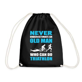 Never Underestimate An Old Man Who Can Do - Drawstring Bag - black - Front