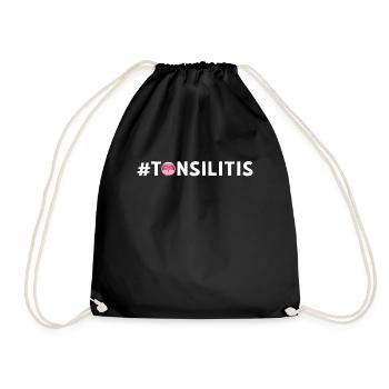 Tonsillitis Survivor #Tonsilitis Tonsillectomy - Drawstring Bag - black - Front