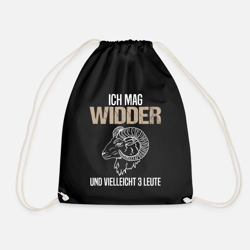Widder und 3 Leute Humor Astrologie Geschenk - Turnbeutel - Schwarz