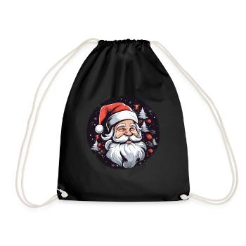Funny Santa Claus for Christmas - Drawstring Bag - black - Front