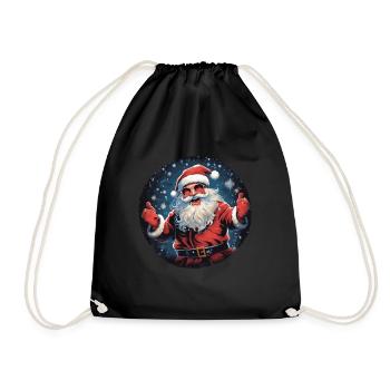 Lustiger Weihnachtsmann zu Weihnachten - Turnbeutel - Schwarz - Vorne